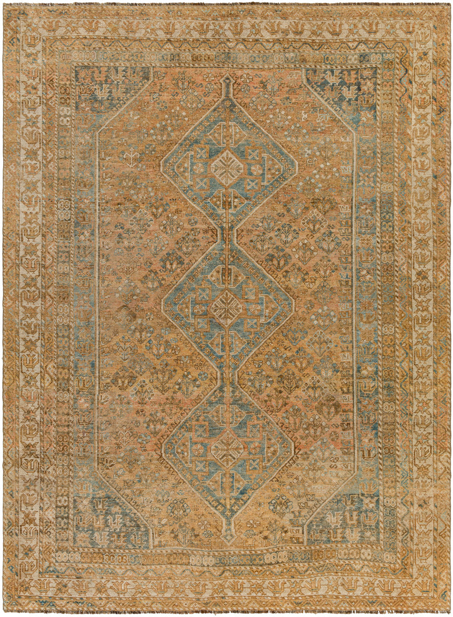 Antique One of a Kind AOOAK-1204 6'11" x 9'5" Handmade Rug AOOAK1204-61195  Camel, Clay, Dark Grey, Sage, Khaki Surya