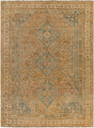 Antique One of a Kind AOOAK-1204 6'11" x 9'5" Handmade Rug AOOAK1204-61195  Camel, Clay, Dark Grey, Sage, Khaki Surya