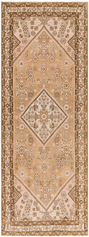 Antique One of a Kind AOOAK-1211 3'8" x 9'9" Handmade Rug AOOAK1211-3899  Khaki, Rose Gold, Natural, Clay, Brick Surya