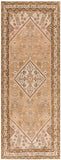 Antique One of a Kind AOOAK-1211 3'8" x 9'9" Handmade Rug AOOAK1211-3899  Khaki, Rose Gold, Natural, Clay, Brick Surya