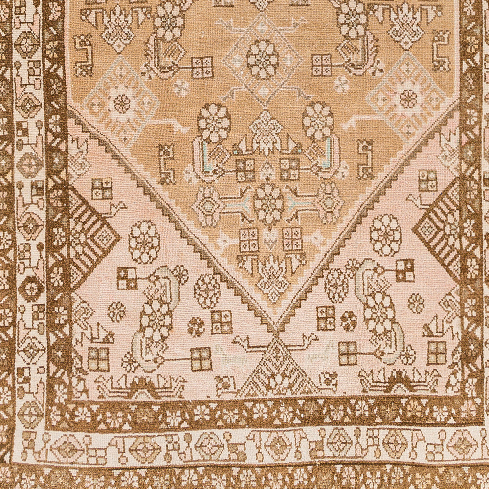 Antique One of a Kind AOOAK-1211 3'8" x 9'9" Handmade Rug AOOAK1211-3899  Khaki, Rose Gold, Natural, Clay, Brick Surya