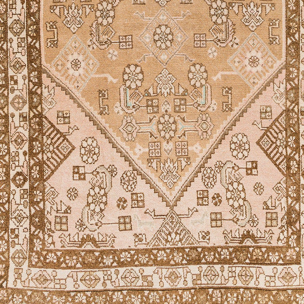 Antique One of a Kind AOOAK-1211 3'8" x 9'9" Handmade Rug AOOAK1211-3899  Khaki, Rose Gold, Natural, Clay, Brick Surya