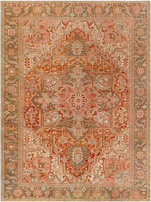 Antique One of a Kind AOOAK-1225 9'3" x 12'5" Handmade Rug AOOAK1225-93125  Camel, Clay, Khaki, Brick Surya