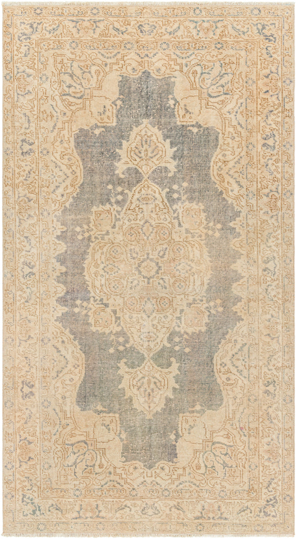 Antique One of a Kind AOOAK-1253 3'7" x 6'6" Handmade Rug AOOAK1253-3766  Natural, Khaki, Sage Surya