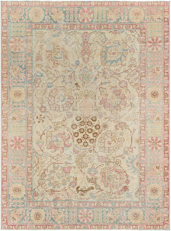 Antique One of a Kind AOOAK-1258 4'6" x 6'1" Handmade Rug AOOAK1258-4661  Ash, Slate Grey Taupe, Khaki, Camel Surya