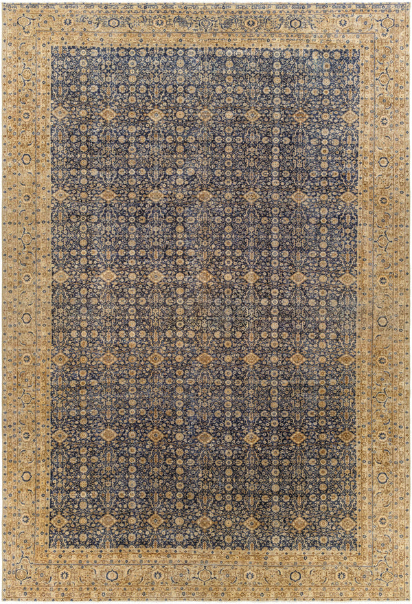 Antique One of a Kind AOOAK-1262 9'4" x 13'9" Handmade Rug AOOAK1262-94139  Camel, Dark Grey, Grey, Slate Blue, Eggplant Surya