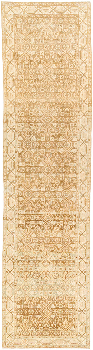 Antique One of a Kind AOOAK-1569 3'4" x 13'2" Handmade Rug AOOAK1569-34132  Desert Tan, Tan, Natural, Wheat, Light Wood, Camel Surya