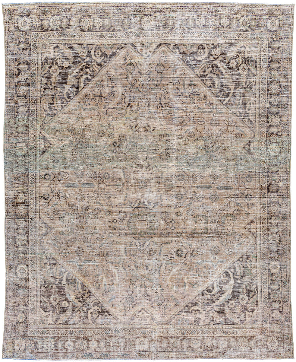 Antique One of a Kind AOOAK-1574 8'9" x 11'3" Handmade Rug AOOAK1574-89113  Warm Grey, Sage, Grey, Ash Surya