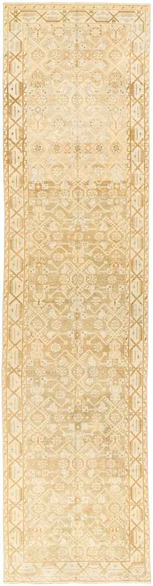 Antique One of a Kind AOOAK-1583 3'5" x 13'9" Handmade Rug AOOAK1583-35139  Desert Tan, Tan, Wheat, Natural, Butter Surya