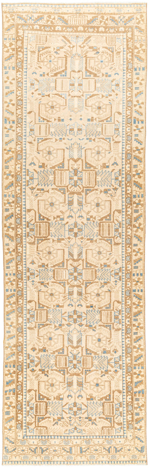 Antique One of a Kind AOOAK-1599 3'6" x 9'9" Handmade Rug AOOAK1599-3699  Pearl, Desert Tan, Khaki, Pale Slate, Camel Surya