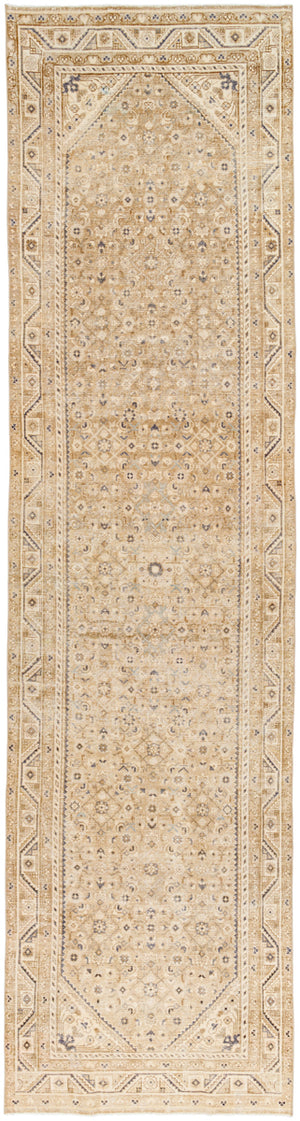 Antique One of a Kind AOOAK-1600 3'5" x 13'5" Handmade Rug AOOAK1600-35136  Natural, Khaki, Pearl Surya