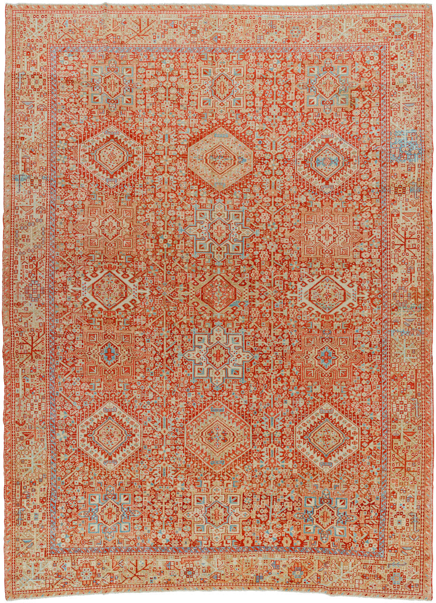 Antique One of a Kind AOOAK-1617 8'9" x 10'9" Handmade Rug AOOAK1617-89109  Khaki, Clay, Rose Gold, Brick Surya