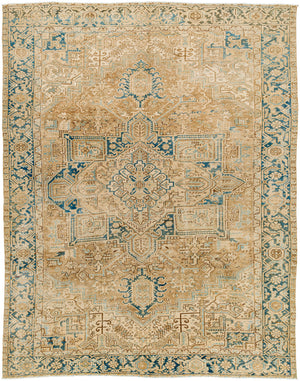 Antique One of a Kind AOOAK-1620 8'5" x 10'7" Handmade Rug AOOAK1620-85107  Khaki, Camel, Natural, Sage, Nickel Surya