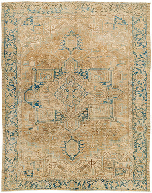 Antique One of a Kind AOOAK-1620 8'5" x 10'7" Handmade Rug AOOAK1620-85107  Khaki, Camel, Natural, Sage, Nickel Surya