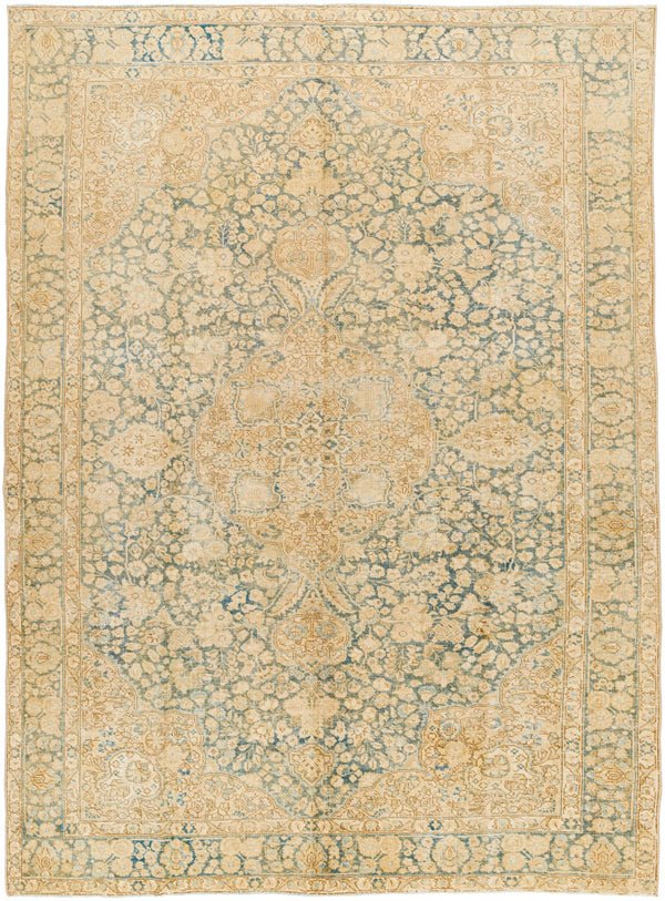 Antique One of a Kind AOOAK-1630 6'7" x 9'3" Handmade Rug AOOAK1630-6793  Natural, Khaki, Sage, Light Wood Surya