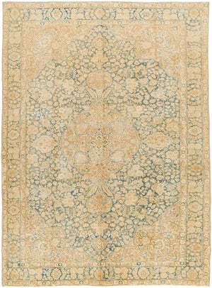 Antique One of a Kind AOOAK-1630 6'7" x 9'3" Handmade Rug AOOAK1630-6793  Natural, Khaki, Sage, Light Wood Surya