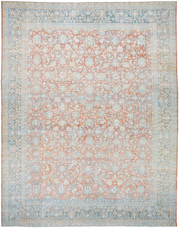 Antique One of a Kind AOOAK-1643 10'8" x 13'8" Handmade Rug AOOAK1643-10813  Pale Slate, Light Grey, Warm Grey, Metallic - Silver, Khaki Surya