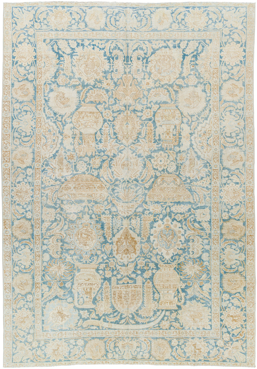 Antique One of a Kind AOOAK-1646 7'2" x 10'7" Handmade Rug AOOAK1646-72107  Ash, Light Grey, Pewter, Khaki, Metallic - Silver Surya