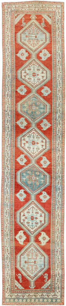 Antique One of a Kind AOOAK-1652 3'3" x 16'2" Handmade Rug AOOAK1652-33162  Khaki, Ash, Camel, Sage, Brick, Clay Surya