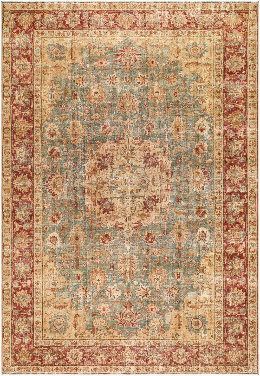 Surya Antique Hand Knotted Turkish Wool Area Rug One of a Kind Low Pile Living Room AOOAK1799-107153