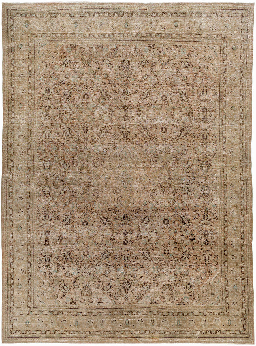 Antique One of a Kind AOOAK-1710 9'6" x 12'10" Handmade Rug AOOAK1710-121096  Grey, Sage, Khaki, Brick Surya