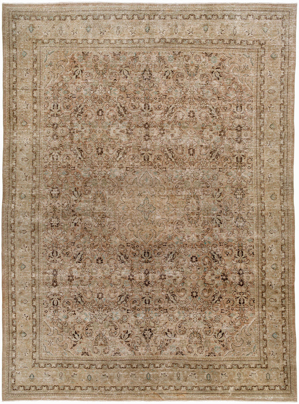 Antique One of a Kind AOOAK-1710 9'6" x 12'10" Handmade Rug AOOAK1710-121096  Grey, Sage, Khaki, Brick Surya