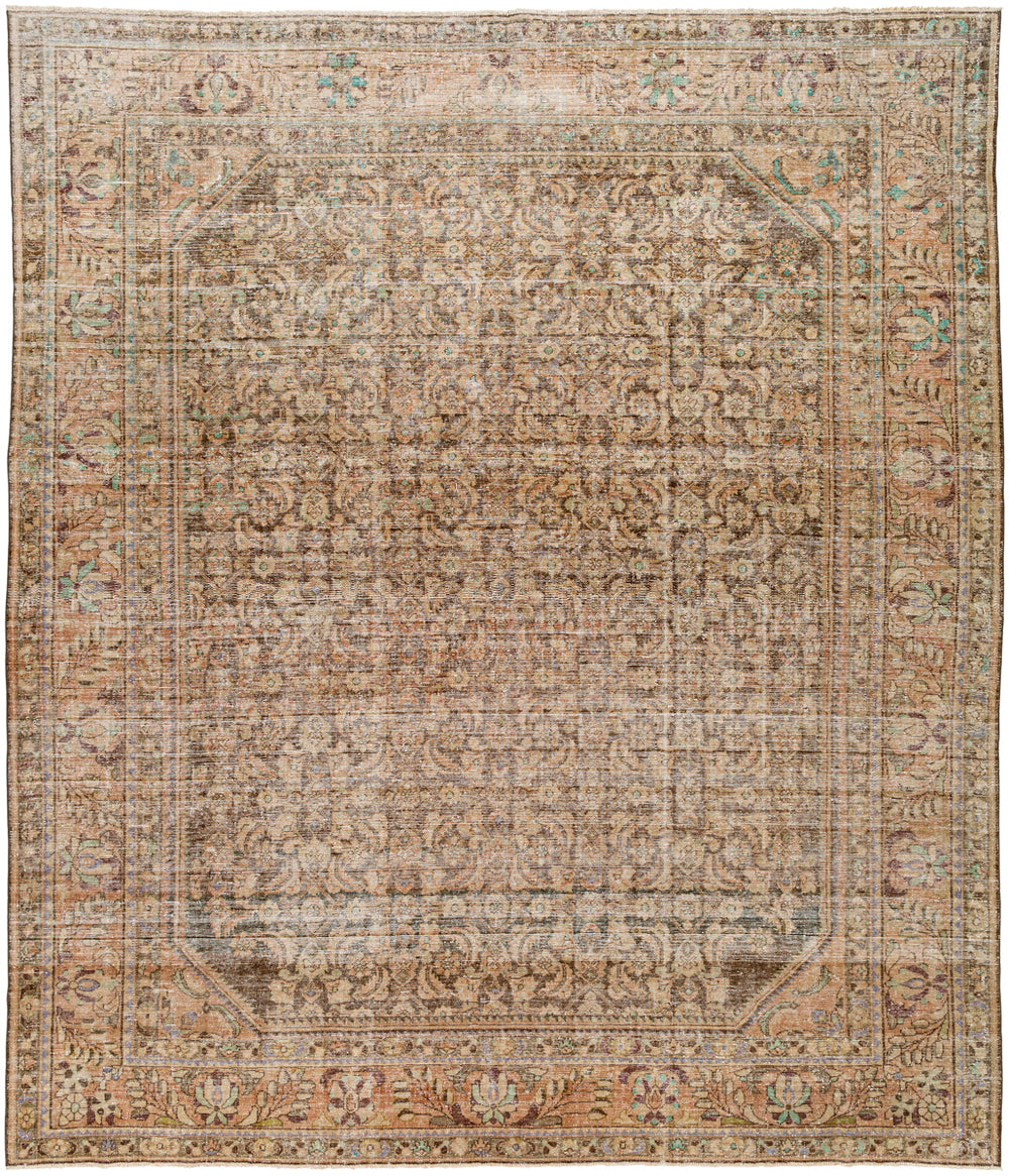 Antique One of a Kind AOOAK-1713 9'7" x 11'6" Handmade Rug AOOAK1713-11697  Camel, Khaki, Dark Grey Surya