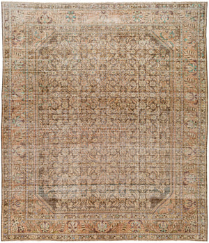 Antique One of a Kind AOOAK-1713 9'7" x 11'6" Handmade Rug AOOAK1713-11697  Camel, Khaki, Dark Grey Surya