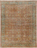 Antique One of a Kind AOOAK-1724 10'4" x 13'5" Handmade Rug AOOAK1724-135104  Grey, Brick, Rose Gold, Nickel, Khaki Surya