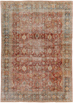 Antique One of a Kind AOOAK-1726 8'9" x 12'3" Handmade Rug AOOAK1726-12389  Nickel, Grey, Camel, Sage, Dark Brown, Khaki Surya