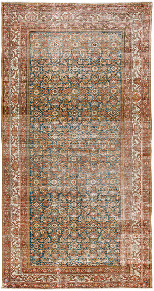 Antique One of a Kind AOOAK-1732 6'8" x 13' Handmade Rug AOOAK1732-121268  Grey, Brick, Camel, Slate Grey Taupe, Sage, Lunar Green Surya