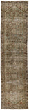 Antique One of a Kind AOOAK-1733 3'1" x 13'1" Handmade Rug AOOAK1733-13131  Dark Grey, Grey, Lunar Green, Sage, Taupe Surya