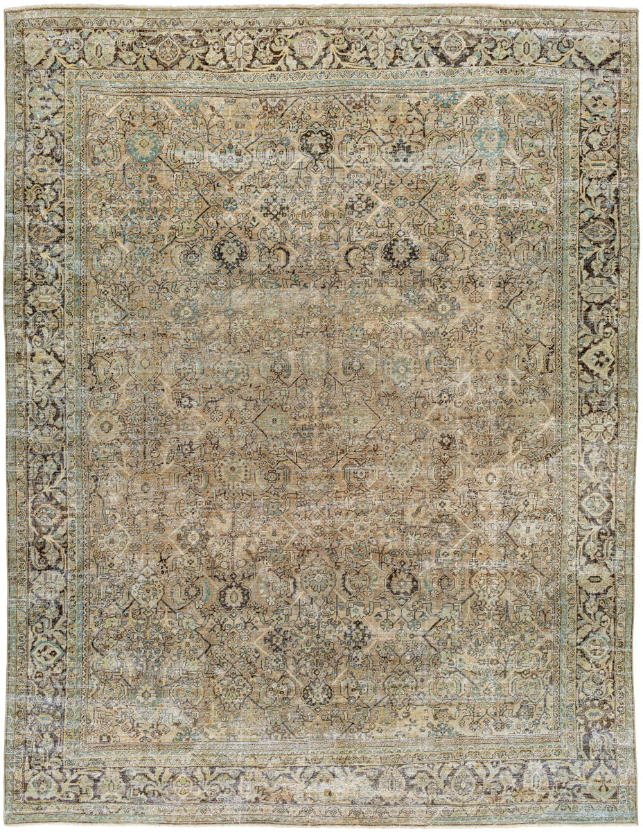 Antique One of a Kind AOOAK-1738 10'3" x 13'5" Handmade Rug AOOAK1738-135103  Sage, Grey, Khaki, Nickel, Ash Surya