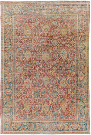 Antique One of a Kind AOOAK-1744 7'1" x 10'7" Handmade Rug AOOAK1744-10771  Camel, Grey, Khaki, Brick Surya