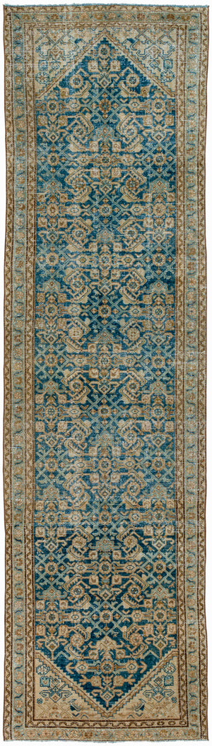 Antique One of a Kind AOOAK-1755 3'4" x 12'9" Handmade Rug AOOAK1755-34129  Nickel, Sage, Dark Grey, Charcoal Surya