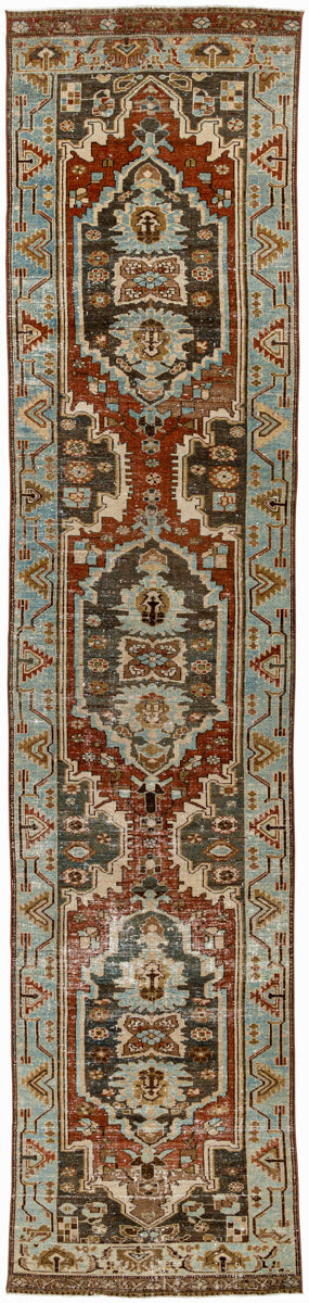 Antique One of a Kind AOOAK-1757 2'1" x 13'8" Handmade Rug AOOAK1757-21138  Taupe, Sage, Grey, Brick, Nickel, Ash Surya