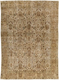 Antique One of a Kind AOOAK-1760 7'4" x 10'2" Handmade Rug AOOAK1760-74102  Camel, Grey, Khaki, Brick, Dark Brown Surya