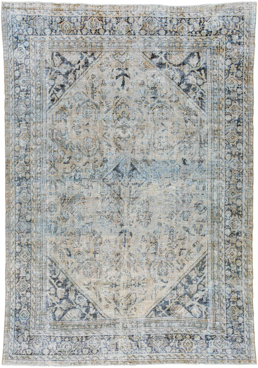 Antique One of a Kind AOOAK-1773 8'2" x 11'9" Handmade Rug AOOAK1773-82119  Metallic - Silver, Pale Slate, Pewter, Sage Surya