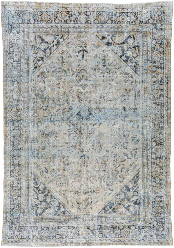 Antique One of a Kind AOOAK-1773 8'2" x 11'9" Handmade Rug AOOAK1773-82119  Metallic - Silver, Pale Slate, Pewter, Sage Surya