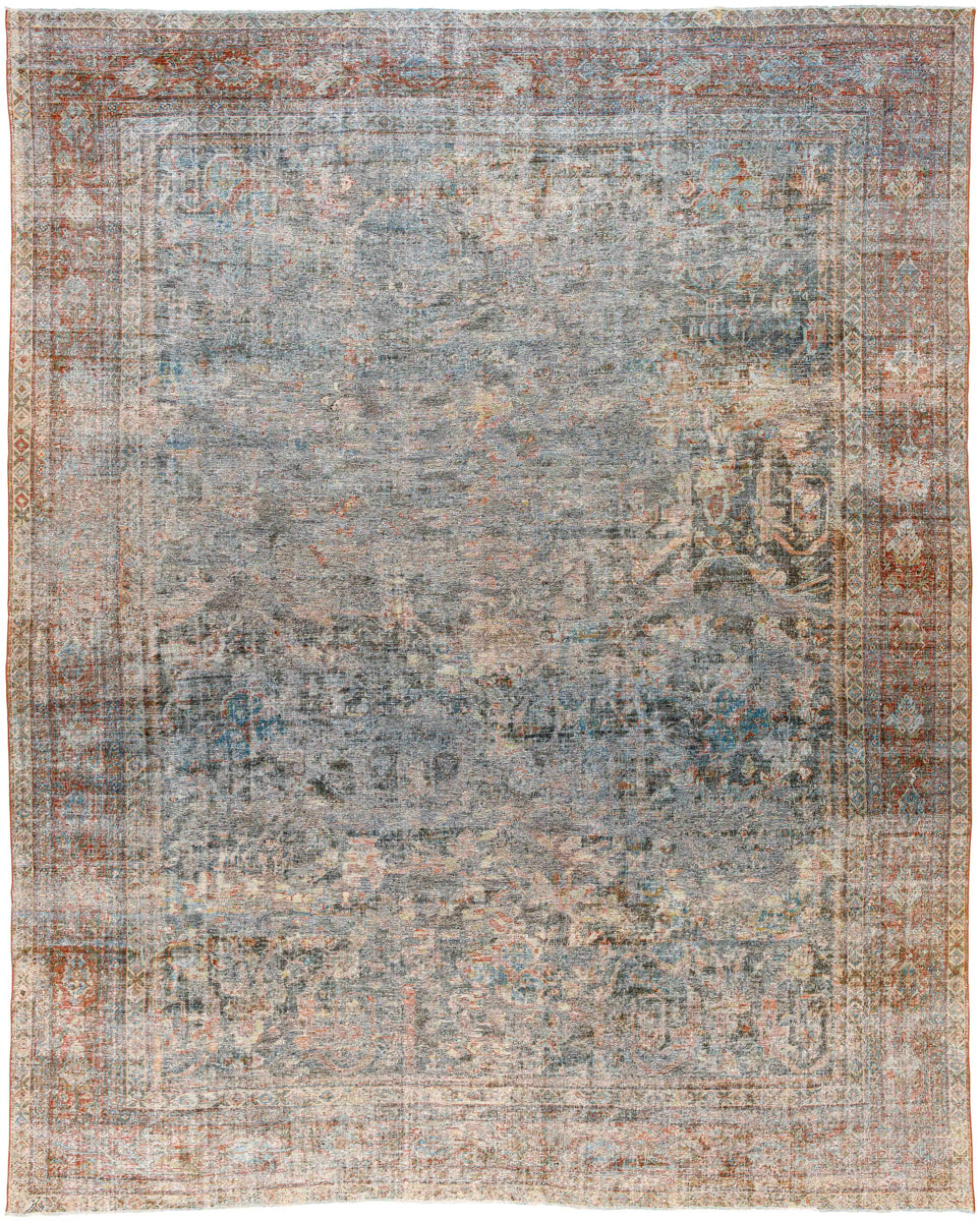 Antique One of a Kind AOOAK-1775 8'2" x 11' Handmade Rug AOOAK1775-8211  Grey, Sage, Metallic - Silver, Khaki Surya