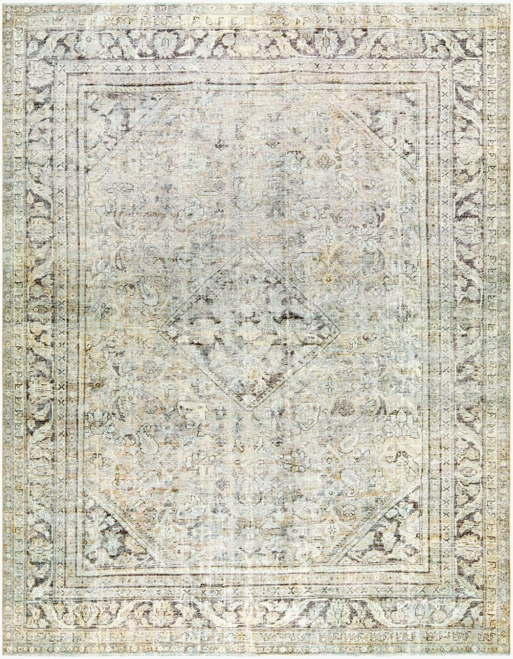 Surya Antique Hand-knotted Turkish Wool Cotton Area Rug One of a Kind Bohemian Living Room AOOAK1783-95123