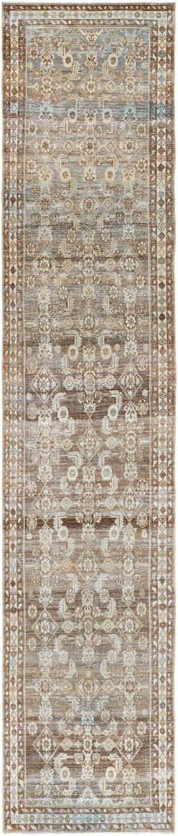Antique One of a Kind AOOAK-1893 3'2" x 16'6" Handmade Rug AOOAK1893-32166  Khaki, Grey, Warm Grey Surya