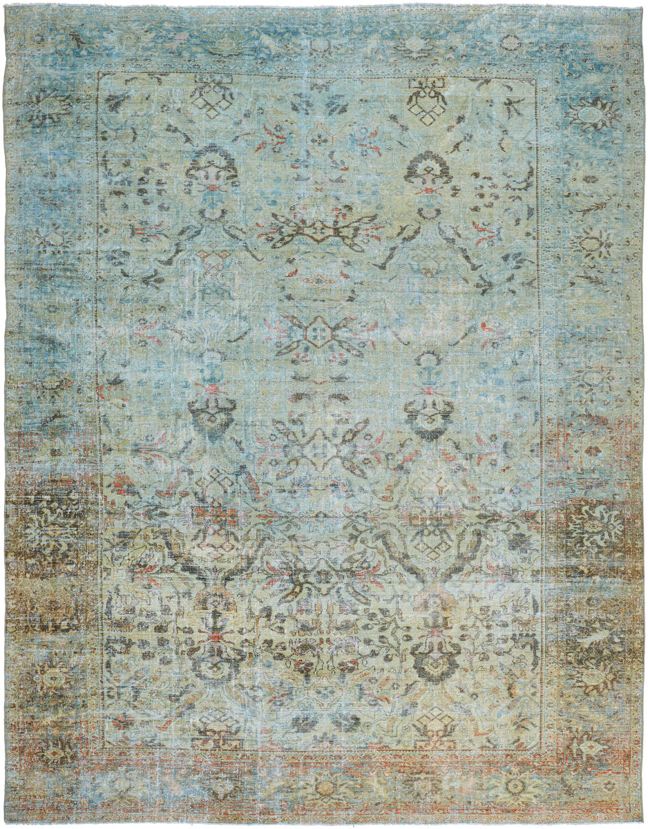 Antique One of a Kind AOOAK-1897 9'2" x 11'8" Handmade Rug AOOAK1897-92118  Metallic - Silver, Grey Surya