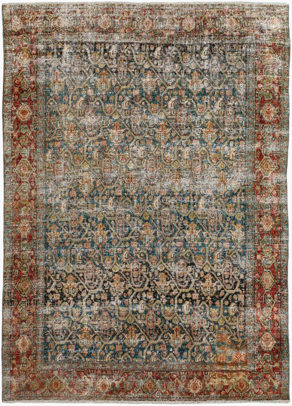 Surya Antique Turkish Wool Rug Handwoven Low Pile Knotted Fringe Living Room Accent AOOAK1928-4361