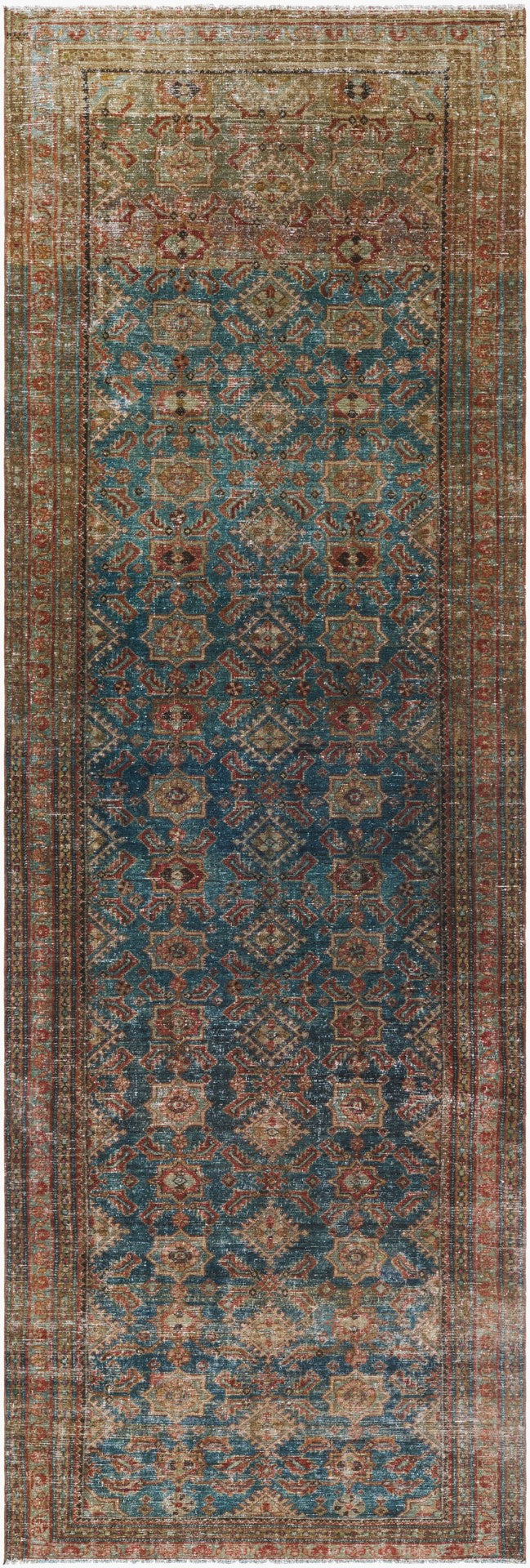 Surya Antique 7'5" X 10'10" Handcrafted Turkish Wool Rug - Unique, Durable, Perfect For Traditional Homes! Teal Wool,Cotton Aooak1943-36118