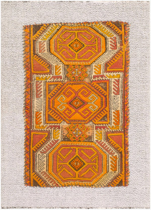 Surya Antique Handwoven Turkish Wool Cotton Blend Accent Rug with Fringe Bohemian Entryway AOOAK1977-2635