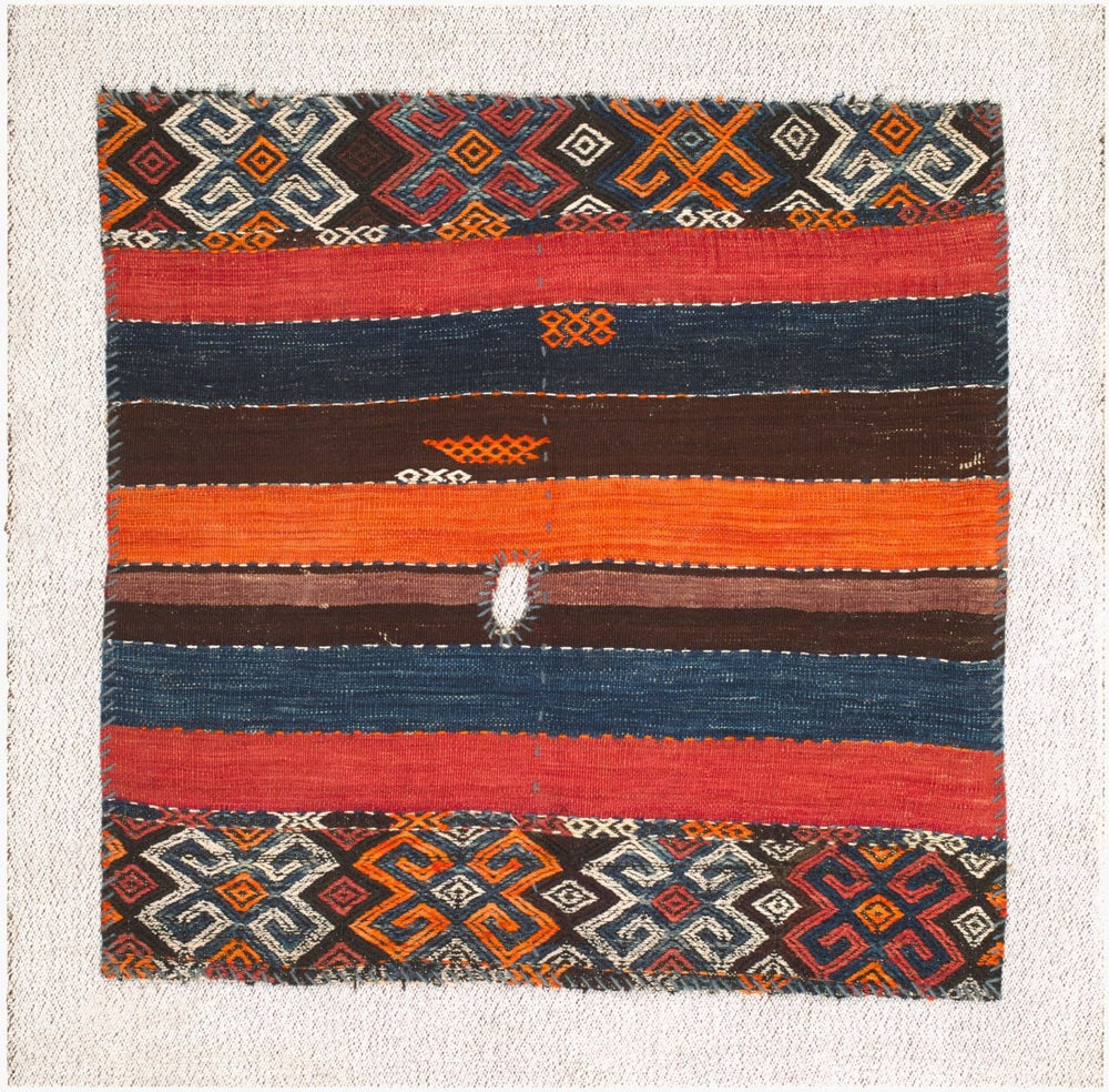 Surya Antique Handwoven Turkish Square Rug Cotton Wool Blend with Fringe Accent AOOAK1985-3535