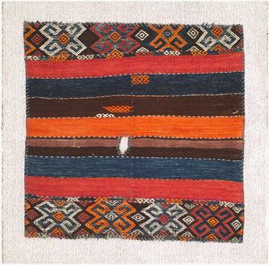Surya Antique Handwoven Turkish Square Rug Cotton Wool Blend with Fringe Accent AOOAK1985-3535