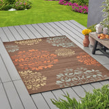 Christopher Knight Home® - Noble House - Ramonna Indoor Floral 5 X 8 Area Rug, Brown and Blue