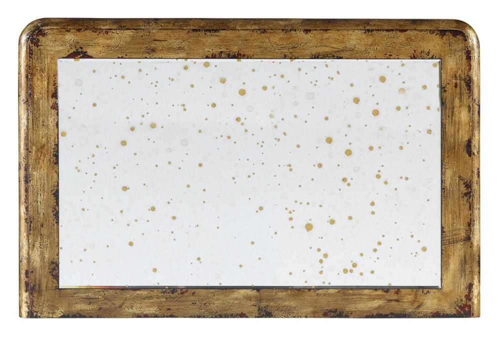 Hooker Furniture Sanctuary Mirrored Leg Nightstand In Bling Gold With Felt-Lined Drawers, Antique Mirror Accents 3016-90015